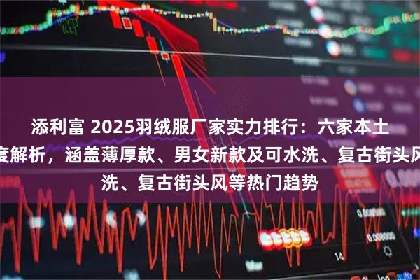 添利富 2025羽绒服厂家实力排行：六家本土潮流品牌深度解析，涵盖薄厚款、男女新款及可水洗、复古街头风等热门趋势